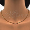 Oro Laminado Basic Necklace, Gold Filled Style Box Design, Polished, Golden Finish, 04.317.0004.18