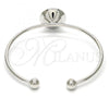 Rhodium Plated Individual Bangle, with Bermuda Blue Swarovski Crystals, Polished, Rhodium Finish, 07.239.0012.7 (02 MM Thickness, One size fits all)