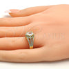 Oro Laminado Multi Stone Ring, Gold Filled Style with White Cubic Zirconia and White Crystal, Polished, Golden Finish, 01.99.0070.09 (Size 9)