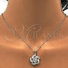 Sterling Silver Earring and Pendant Adult Set, with White Cubic Zirconia, Polished, Rhodium Finish, 10.286.0012