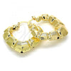 Oro Laminado Medium Hoop, Gold Filled Style Chunky Design, Brushed Finish, Golden Finish, 02.163.0056.40