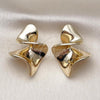 Oro Laminado Stud Earring, Gold Filled Style Polished, Golden Finish, 02.428.0013