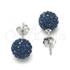 Sterling Silver Stud Earring, with Dark Violet Crystal, Polished, Rhodium Finish, 02.332.0042.4