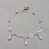 Sterling Silver Fancy Bracelet, Pineapple Design, Polished, Silver Finish, 03.409.0077.08