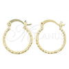 Oro Laminado Small Hoop, Gold Filled Style Diamond Cutting Finish, Golden Finish, 5.136.037.20