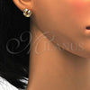 Oro Laminado Stud Earring, Gold Filled Style Love Knot Design, Polished, Golden Finish, 02.63.2373