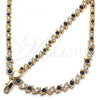 Oro Laminado Necklace and Bracelet, Gold Filled Style with Sapphire Blue and White Cubic Zirconia, Polished, Golden Finish, 06.284.0014.2