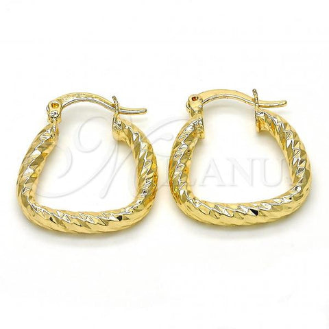 Oro Laminado Small Hoop, Gold Filled Style Diamond Cutting Finish, Golden Finish, 02.170.0212.15