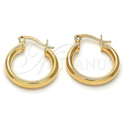 Oro Laminado Small Hoop, Gold Filled Style Hollow Design, Polished, Golden Finish, 5.134.027.20