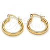 Oro Laminado Small Hoop, Gold Filled Style Hollow Design, Polished, Golden Finish, 5.134.027.20