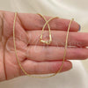 Oro Laminado Basic Necklace, Gold Filled Style Long Box Design, Polished, Golden Finish, 5.223.030.16