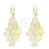 Oro Laminado Chandelier Earring, Gold Filled Style Heart Design, Polished, Golden Finish, 5.094.010
