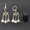 Oro Laminado Chandelier Earring, Gold Filled Style Guadalupe Design, Tricolor, 02.63.2275