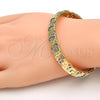 Oro Laminado Set Bangle, Gold Filled Style Infinite Design, Diamond Cutting Finish, Two Tone, 13.99.0001.05.09 (09 MM Thickness, Size 9)