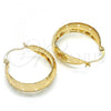 Oro Laminado Medium Hoop, Gold Filled Style Butterfly Design, Polished, Golden Finish, 02.106.0007.30
