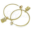 Oro Laminado Medium Hoop, Gold Filled Style Teddy Bear Design, Polished, Golden Finish, 02.63.2740.40