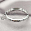 Rhodium Plated Individual Bangle, Diamond Cutting Finish, Rhodium Finish, 07.168.0015.05 (08 MM Thickness, Size 5 - 2.50 Diameter)
