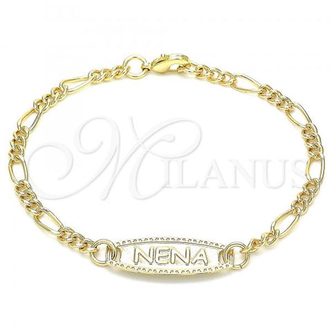 Oro Laminado ID Bracelet, Gold Filled Style Buffalo Design, Polished, Golden Finish, 03.63.2156.06