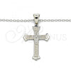 Sterling Silver Pendant Necklace, Cross Design, with White Micro Pave, Polished, Rhodium Finish, 04.336.0117.16