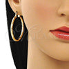 Oro Laminado Medium Hoop, Gold Filled Style Diamond Cutting Finish, Golden Finish, 02.213.0248.1.40
