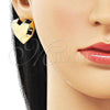 Oro Laminado Stud Earring, Gold Filled Style Heart Design, Polished, Golden Finish, 02.282.0021