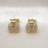 Oro Laminado Stud Earring, Gold Filled Style Ladybug Design, with White Micro Pave, Polished, Golden Finish, 02.411.0018