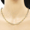 Oro Laminado Basic Necklace, Gold Filled Style Paperclip Design, Polished, Golden Finish, 04.213.0275.18