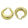 Oro Laminado Medium Hoop, Gold Filled Style Hollow Design, Polished, Golden Finish, 02.163.0170.35