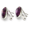 Rhodium Plated Stud Earring, with Amethyst Swarovski Crystals, Polished, Rhodium Finish, 02.239.0015.7