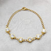Stainless Steel Fancy Bracelet, with White Crystal, Polished, Golden Finish, 03.63.22125.08