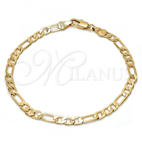 Oro Laminado Basic Bracelet, Gold Filled Style Figaro Design, Polished, Golden Finish, 5.222.015.07