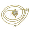 Oro Laminado Pendant Necklace, Gold Filled Style Tree Design, with White Cubic Zirconia and White Micro Pave, Polished, Golden Finish, 04.342.0061.20