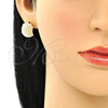 Oro Laminado Stud Earring, Gold Filled Style with Ivory Pearl, Polished, Golden Finish, 02.379.0004