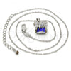 Rhodium Plated Pendant Necklace, Bow Design, with Bermuda Blue Swarovski Crystals and White Micro Pave, Polished, Rhodium Finish, 04.239.0024.2.16