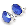 Rhodium Plated Stud Earring, with Bermuda Blue Swarovski Crystals, Polished, Rhodium Finish, 02.239.0015.4