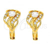 Oro Laminado Small Hoop, Gold Filled Style with White Cubic Zirconia, Polished, Golden Finish, 02.237.0012.15