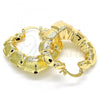 Oro Laminado Medium Hoop, Gold Filled Style Chunky Design, Brushed Finish, Golden Finish, 02.163.0056.40