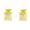 Sterling Silver Stud Earring, with White Cubic Zirconia, Polished, Golden Finish, 02.369.0022.2