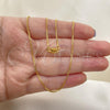 Oro Laminado Basic Necklace, Gold Filled Style Box Design, Polished, Golden Finish, 04.317.0002.18