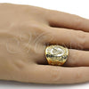 Oro Laminado Mens Ring, Gold Filled Style Polished, Golden Finish, 01.185.0009.11 (Size 11)