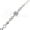 Sterling Silver Fancy Bracelet, with Sapphire Blue and White Cubic Zirconia, Polished, Rhodium Finish, 03.369.0003.07