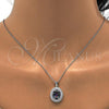 Sterling Silver Earring and Pendant Adult Set, with  Cubic Zirconia and White Micro Pave, Polished, Rhodium Finish, 10.186.0021