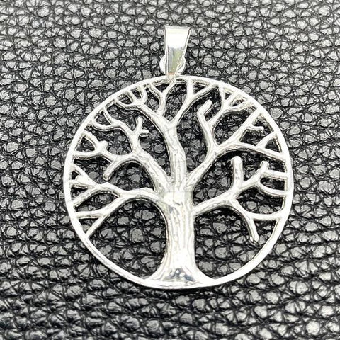 Sterling Silver Fancy Pendant, Tree Design, Polished, Silver Finish, 05.392.0057