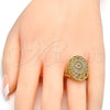 Oro Laminado Multi Stone Ring, Gold Filled Style with White Micro Pave, Polished, Golden Finish, 01.118.0022.08 (Size 8)