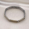 Stainless Steel Solid Bracelet, Polished, Two Tone, 03.114.0213.2.08