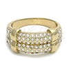 Oro Laminado Multi Stone Ring, Gold Filled Style with White Crystal, Polished, Golden Finish, 01.59.0017.08 (Size 8)