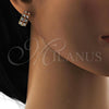 Oro Laminado Small Hoop, Gold Filled Style with White Cubic Zirconia, Polished, Golden Finish, 02.237.0011.15