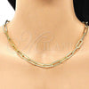 Oro Laminado Basic Necklace, Gold Filled Style Paperclip Design, Polished, Golden Finish, 04.378.0001.16