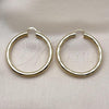 Oro Laminado Large Hoop, Gold Filled Style Hollow Design, Diamond Cutting Finish, Golden Finish, 02.170.0309.50