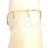 Oro Laminado Charm Anklet , Gold Filled Style Polished, Golden Finish, 03.63.1853.10